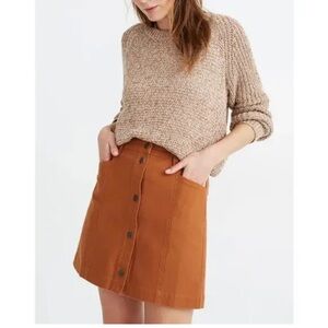 Madewell Tan Snap Button Skirt - Size 6